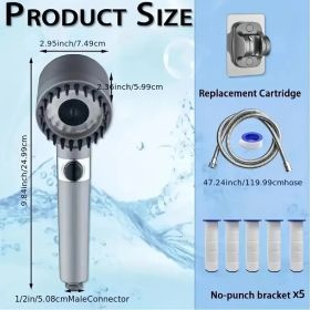 High Pressure Rain Shower Head With 5 Filters - Wall-mounted, Luxury Bathroom Painted Finish (Option: 9packagingsetincluding5filter)