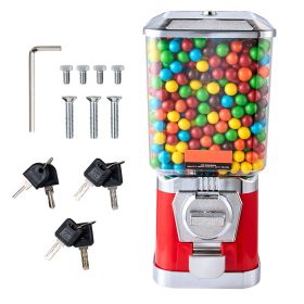 Gumball Machine for Kids, 17"H Home Candy Vending Machine, PC Gumball Dispenser, Bubble Gum Machine for Game Stores (Color: Red, Height: 17")