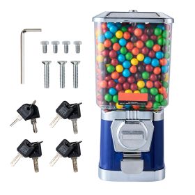 Gumball Machine for Kids, 17"H Home Candy Vending Machine, PC Gumball Dispenser, Bubble Gum Machine for Game Stores (Color: Blue, Height: 17")